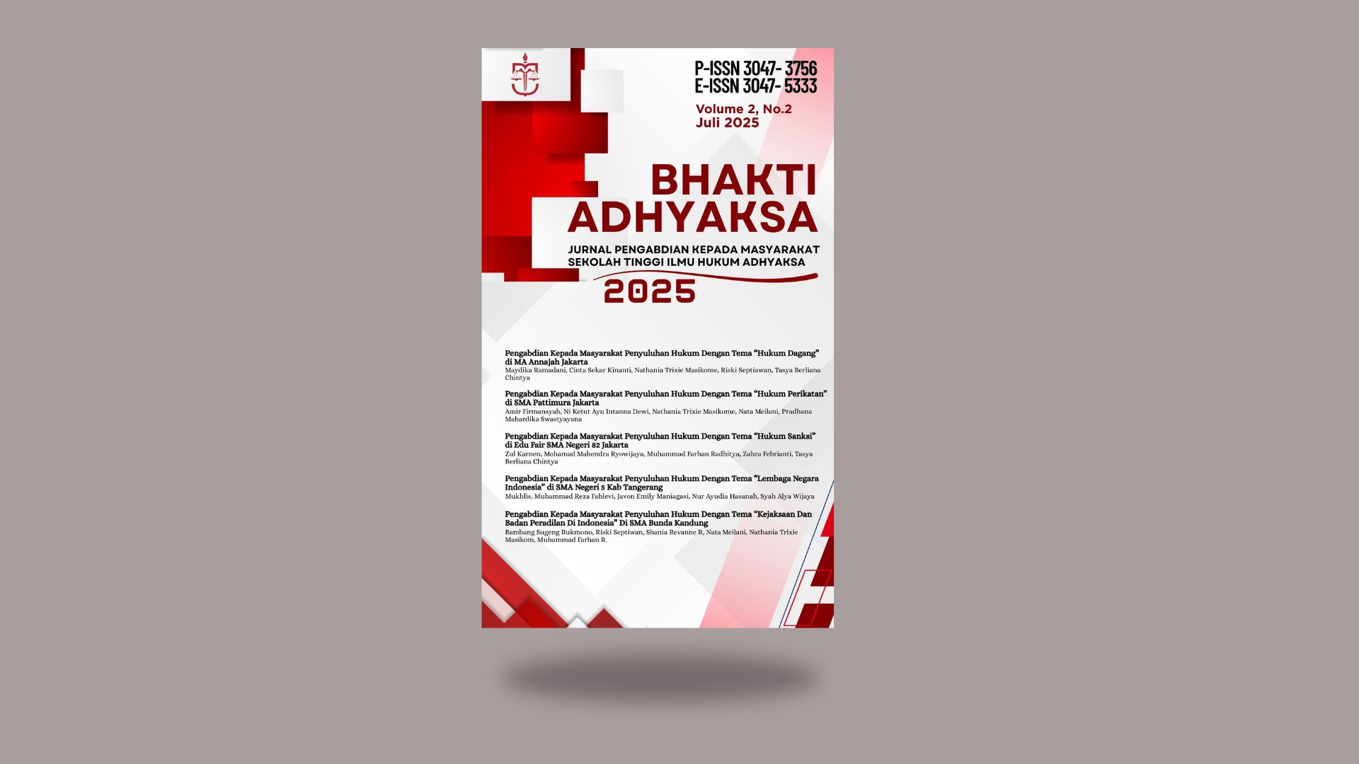 Jurnal "Bhakti Adhyaksa" Volume 2 No. 2 Remi Rilis