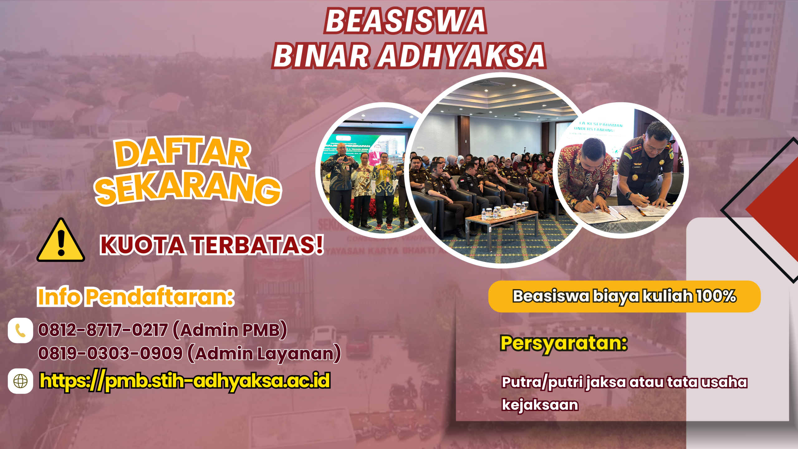 STIH Adhyaksa Buka Program Beasiswa Binar Adhyaksa 2026 bagi Putra-Putri Pegawai Kejaksaan